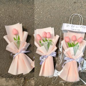 Bó hoa sáp tulip 3 bông cực đẹp & thanh lịch