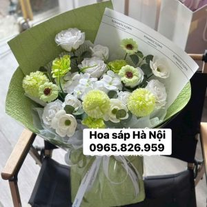 Mẫu bó hoa sáp "mix" nhiều loại hoa tặng kỷ niệm